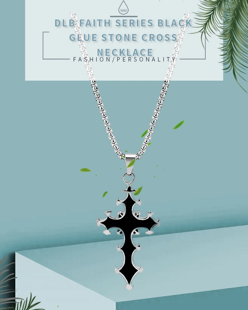 Cross Necklace Stainless Steel Cross Pendant Necklace Simple Jewelry Gifts Cross Chain Necklace