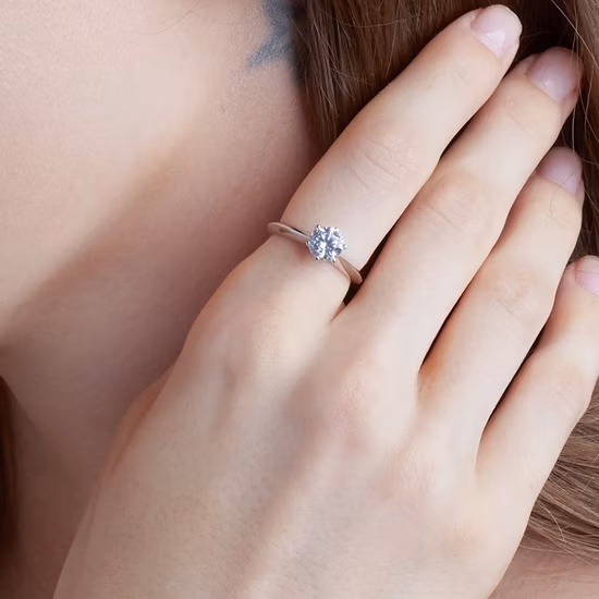 Bagues de fiançailles en argent 925 pour femmes avec pierres précieuses