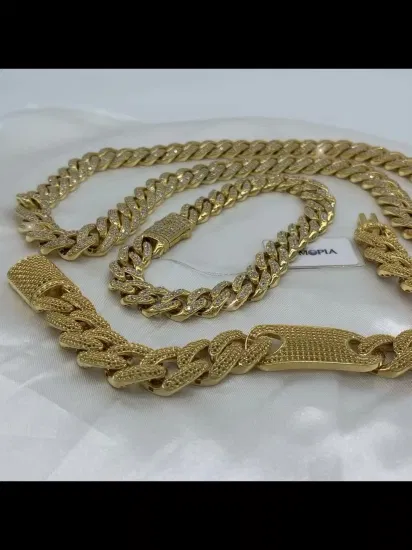 Collier Figaro à maillons cubains glacés, style Hip Hop, nouveauté 2022